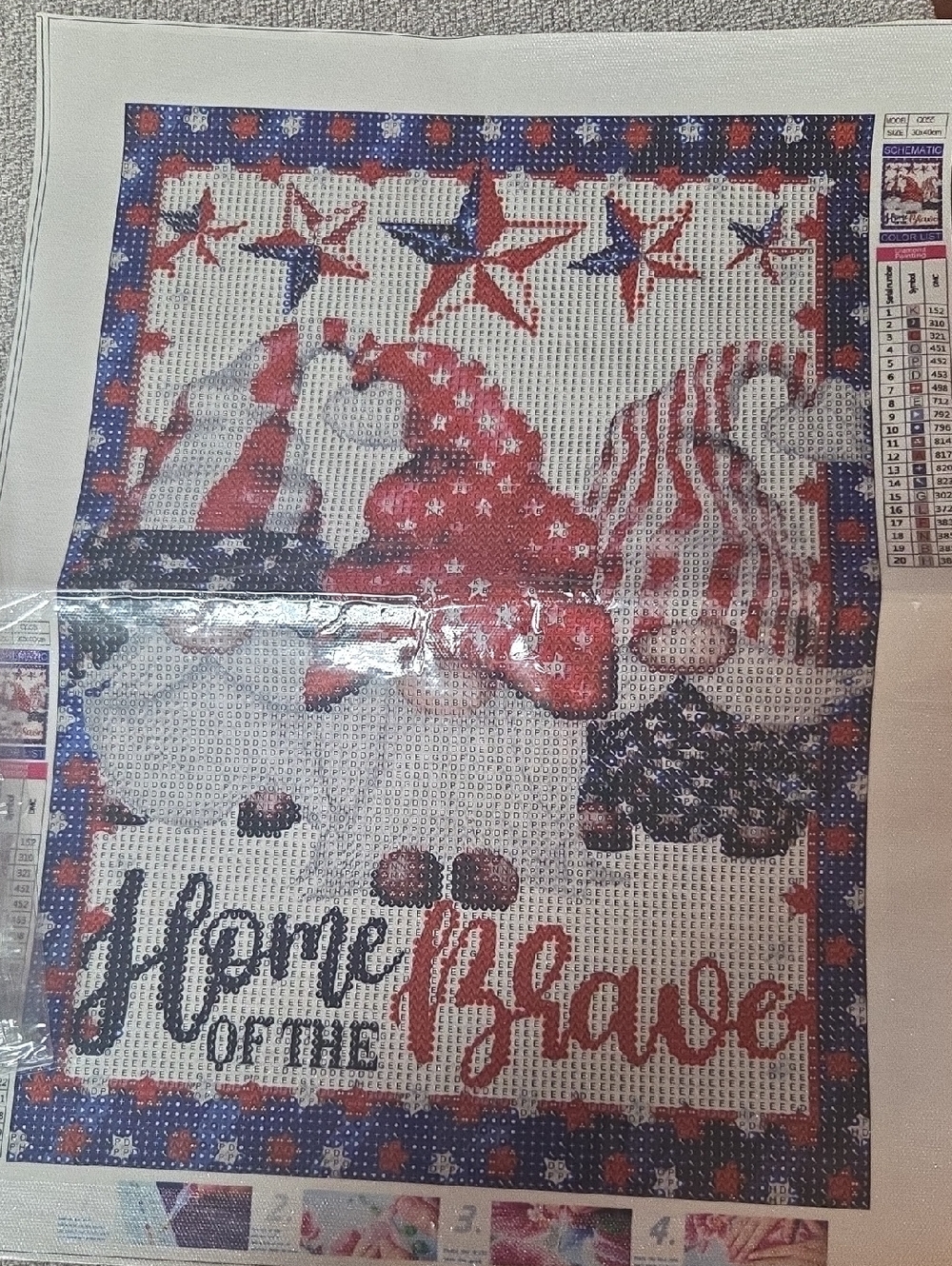 Patriotic Gnome Diamond Art